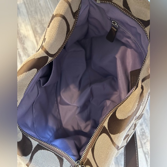 COACH Signature C Monogram Crossbody Brown & Tan Shoulder Bag - Picture 9 of 13